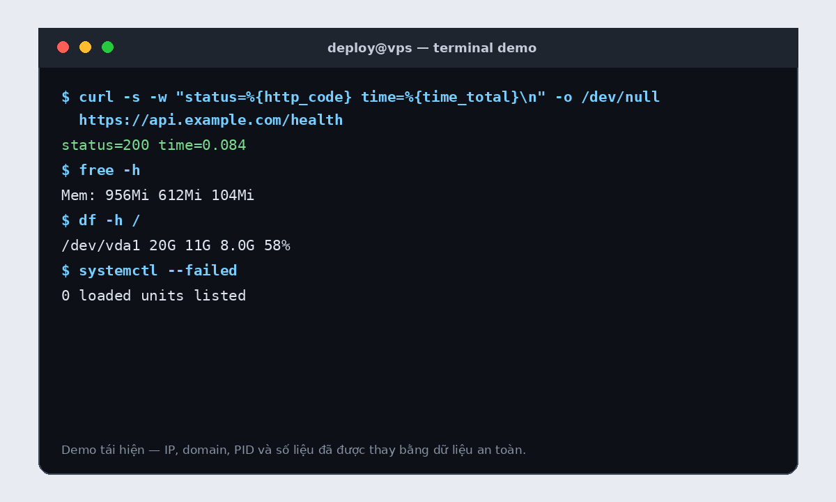 Terminal demo cho monitoring VPS production